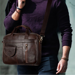 Handmade Top Layer Leather Briefcase for Men