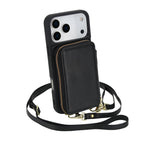 iPhone 17 Series Crossbody Leather Wallet Case