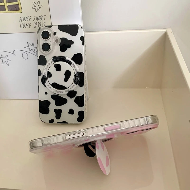 Cow Pattern MagSafe Case for iPhone 16 Series