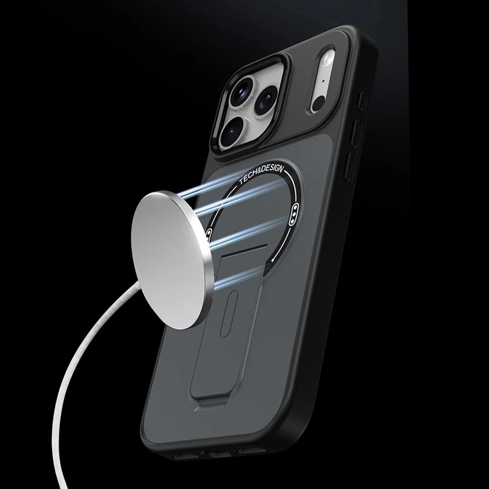 Durable Matte MagSafe Case with Built-In Stand for iPhone 17 Series