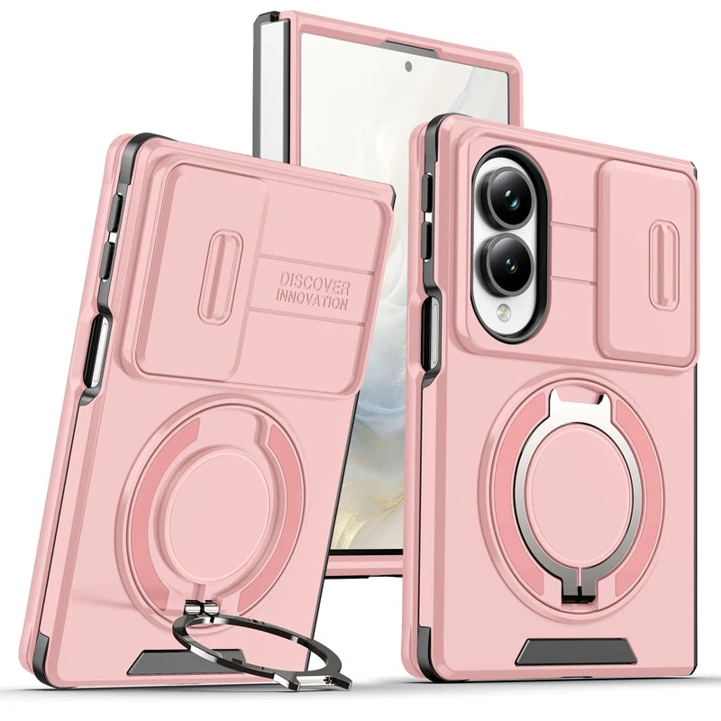 Heavy Duty PC+TPU Case with Rotating Ring Magnetic Car Mount Bracket for Samsung Galaxy Z Fold 8