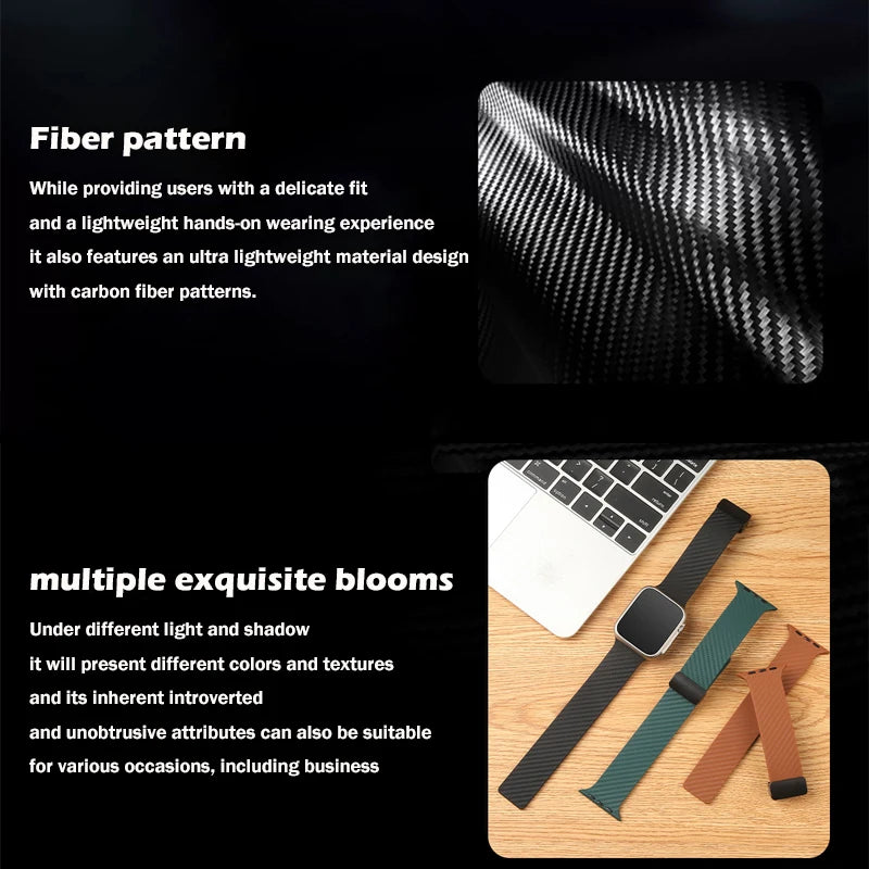 Carbon Fiber Style Band for Apple Watch