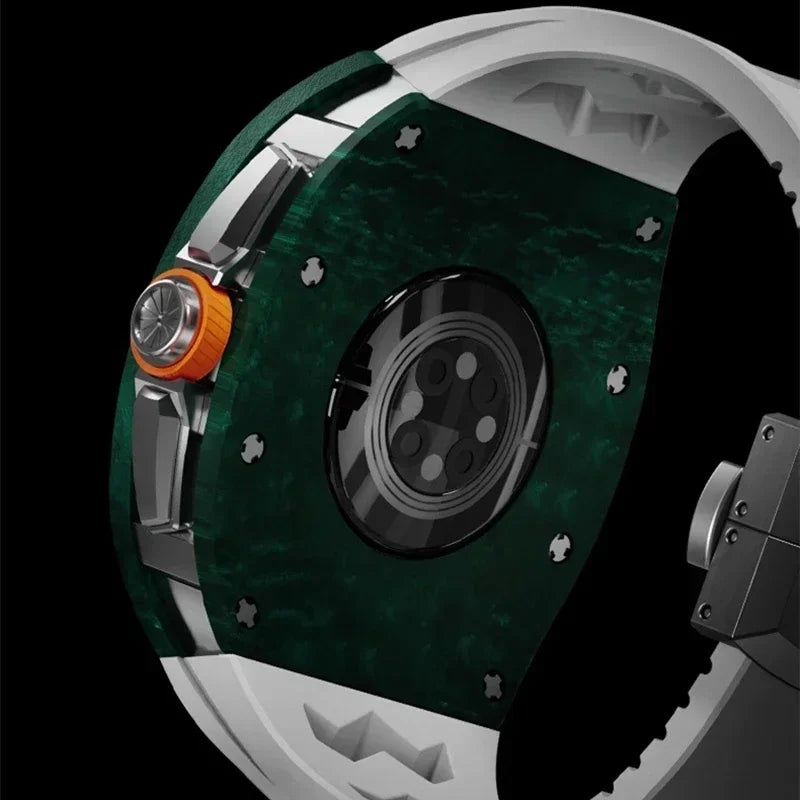 Carbon Fiber Case and Fluororubber Strap Mod Kit for Apple Watch