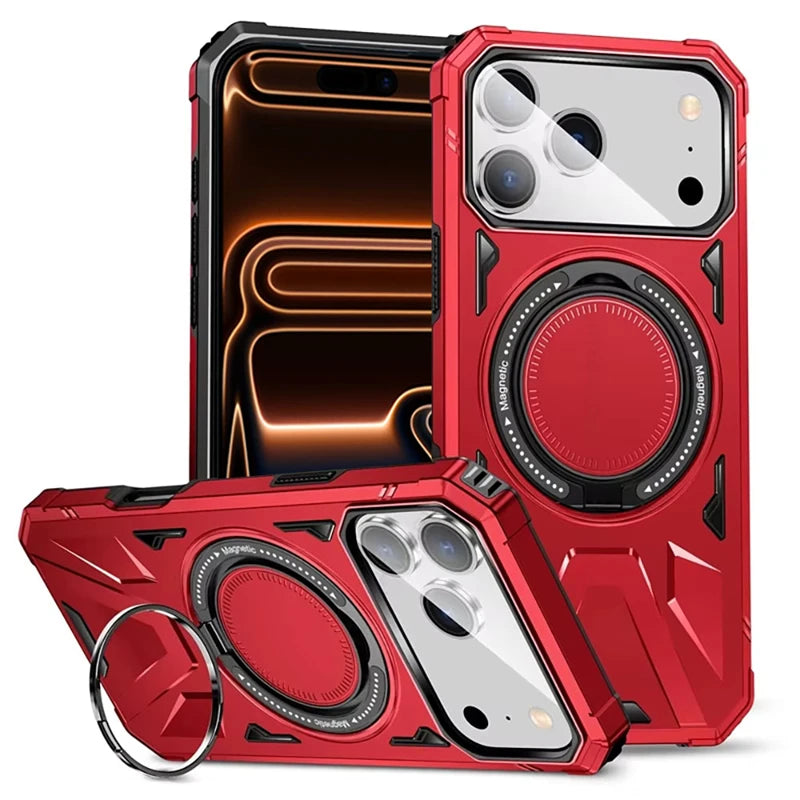Shockproof MagSafe Case with Built-In Ring Stand for iPhone 17 Series