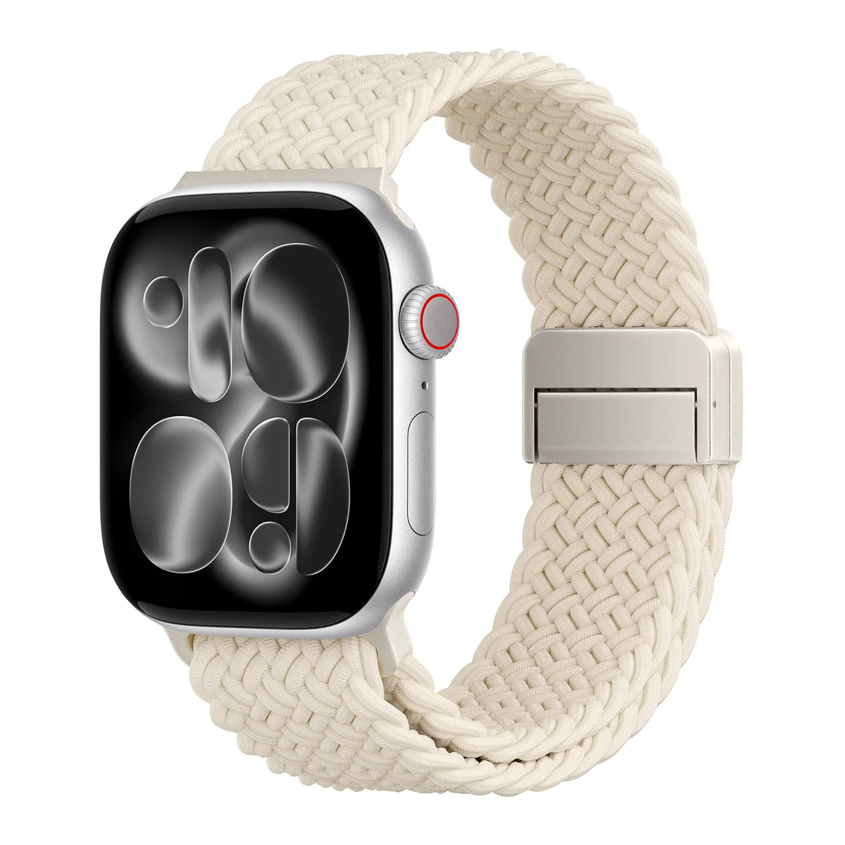Breathable Woven Nylon Band with Magnetic Snap Closure for Apple Watch