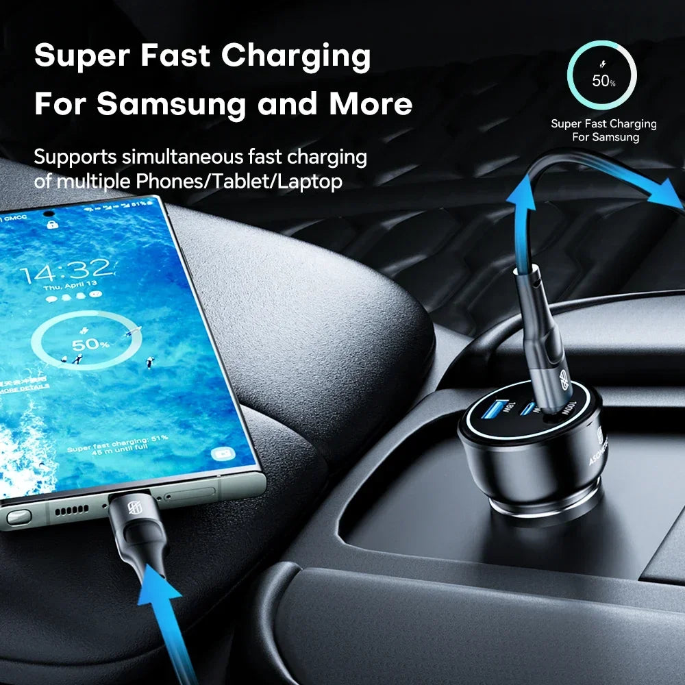 ASOMETECH 138W USB-C Car Charger c