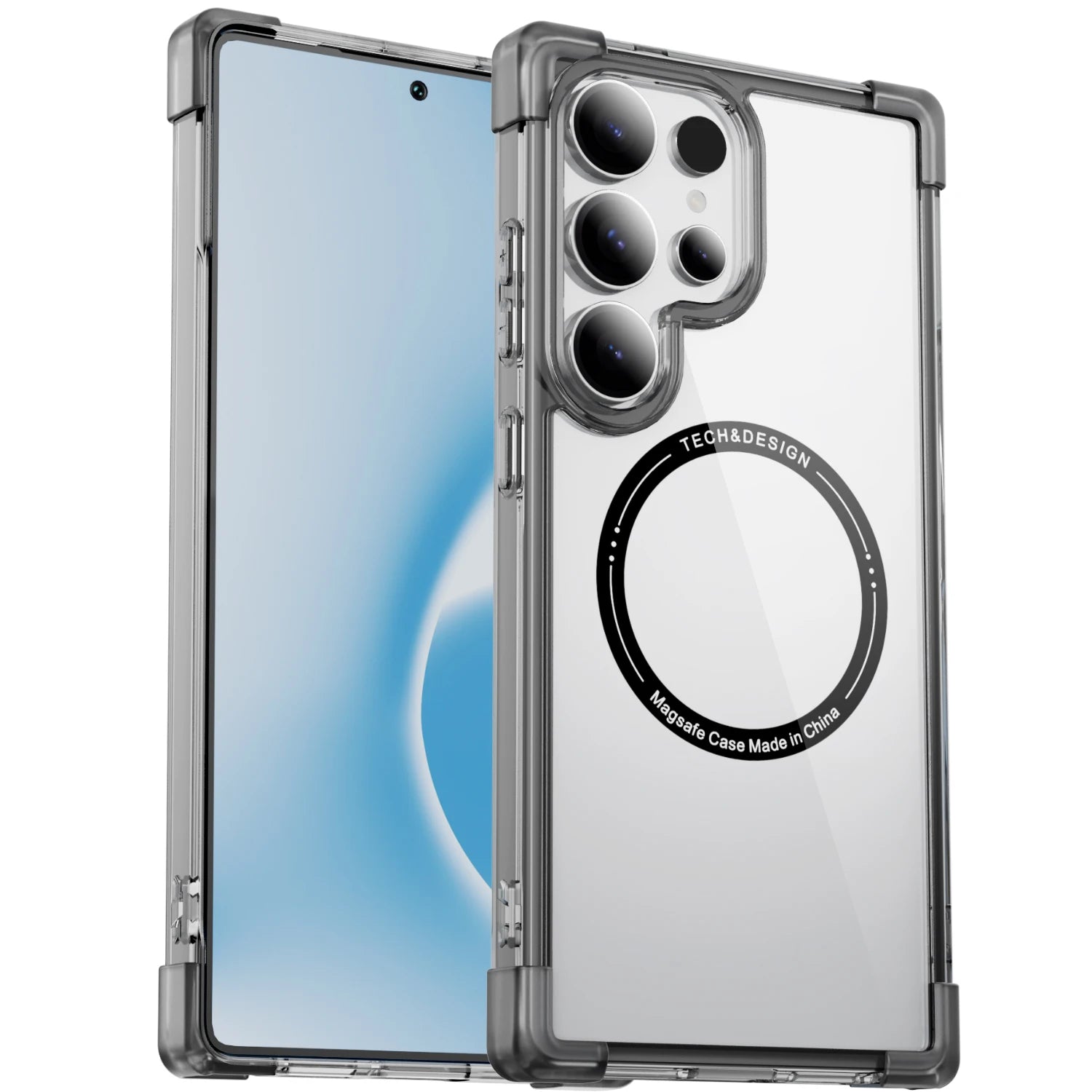 Clear Shockproof Magnetic Case with Airbag Protection for Samsung Galaxy S25 Series