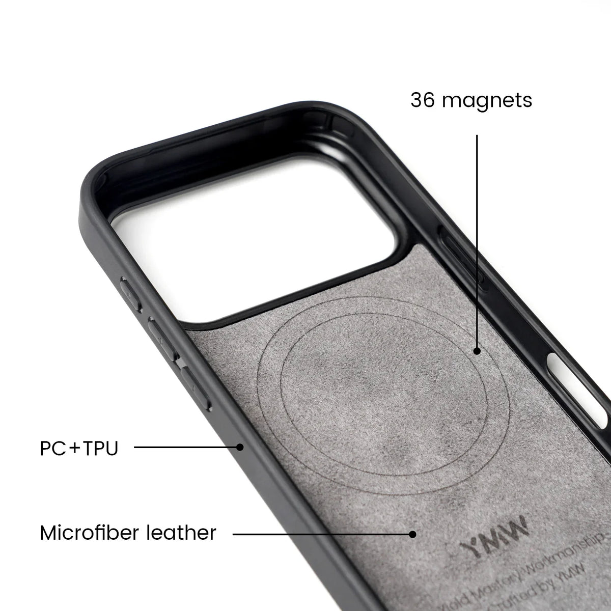 Alcantara Leather MagSafe Case with Raised Camera Ring for iPhone 17 Series