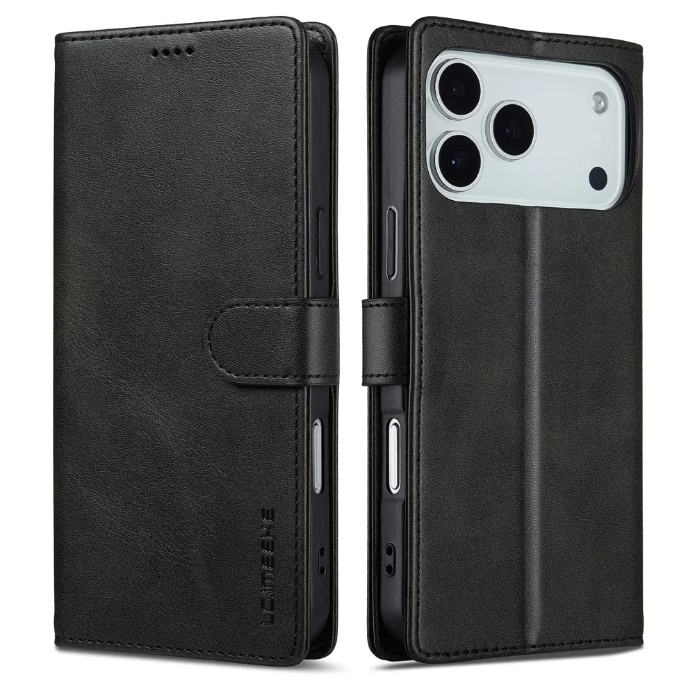 iPhone 17 Series Leather Flip Wallet Case