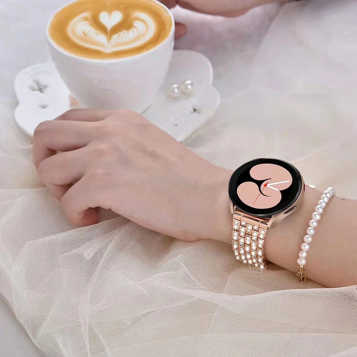 Luxury Stone-Embellished Metal Band for Samsung Galaxy Watch 6 & Galaxy Watch 6 Classic