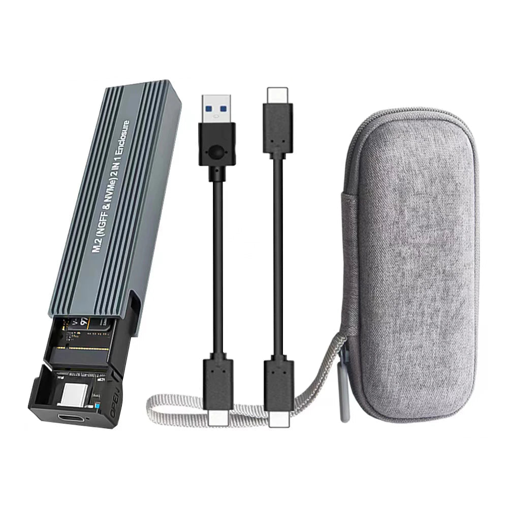 IRhasta Dual Protocol M.2 NVMe & SATA SSD Case