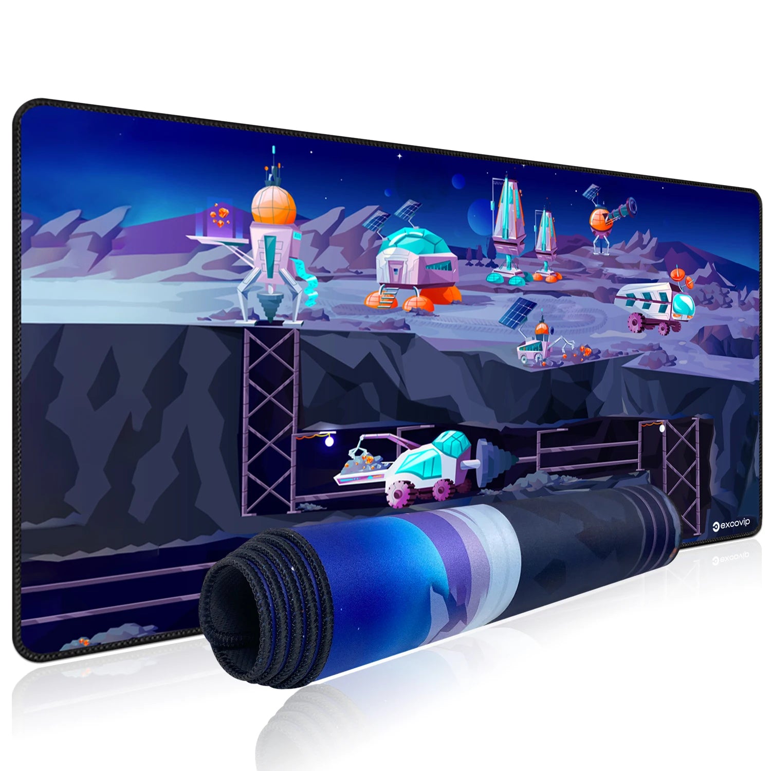 Non-Slip Rubber Base Large Gaming Mouse Pad with Stitched Edge