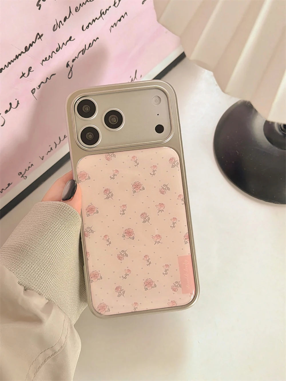 Electroplated Pink Rose Case for iPhone 17 Series