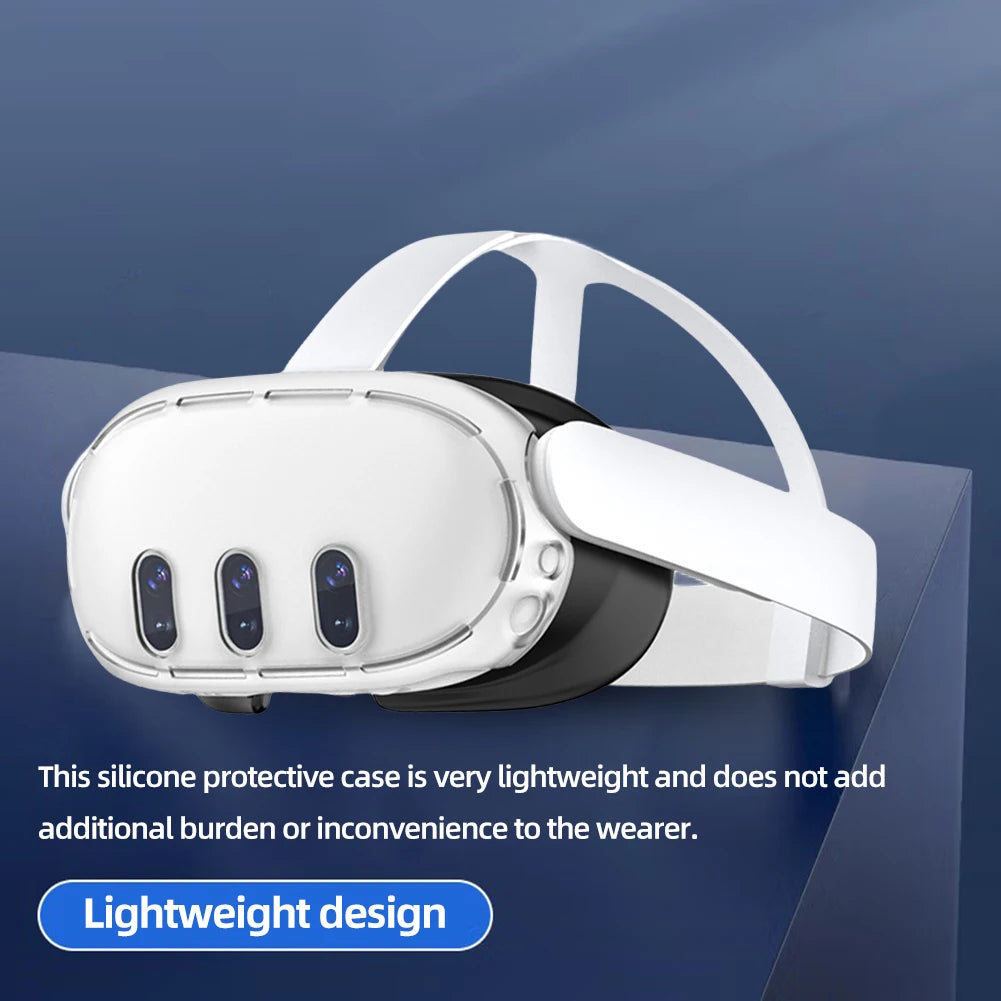 Transparent Silicone VR Headset Cover for Meta Quest 3