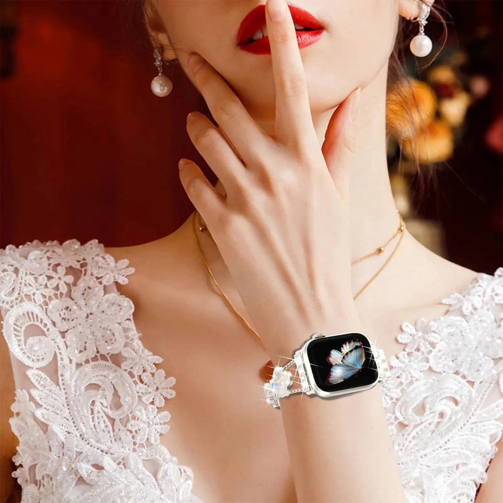 Stylish Diamond-Studded Band for Apple Watch Straps