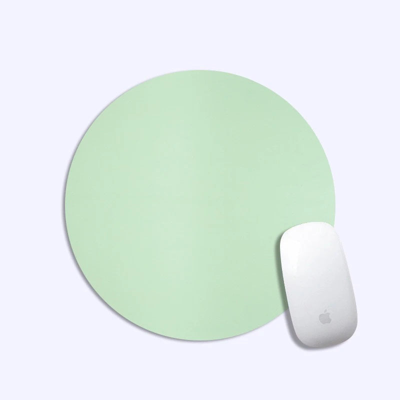 Minimalist PU Leather Round Mouse Pad