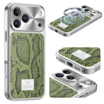Snake Pattern Leather MagSafe Case for iPhone 17 Series