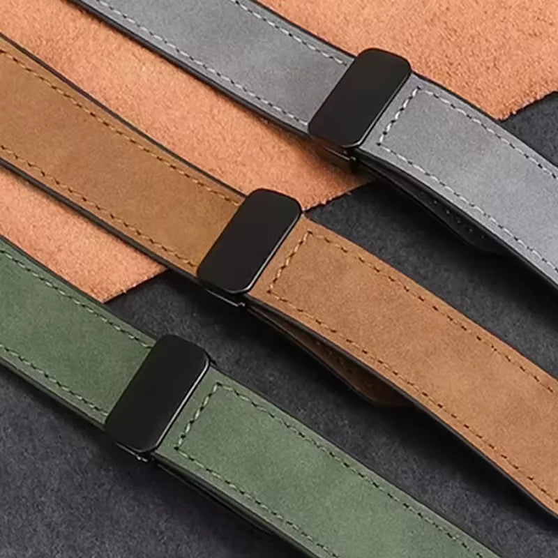Durable Leather + Silicone Strap for Samsung Galaxy Watch 6 &  Galaxy Watch 6 Classic