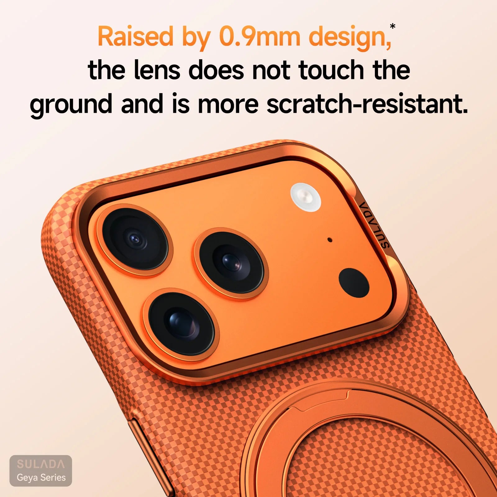 MagSafe Compatible Gingham Texture Case with 360° Rotating Bracket for iPhone 17 Series