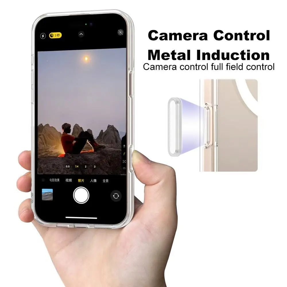 Shock-Resistant Transparent Acrylic MagSafe Case for iPhone 16 Series