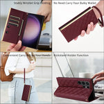 Rhombus PU Leather Crossbody Wallet Case for Samsung Galaxy S24 Series