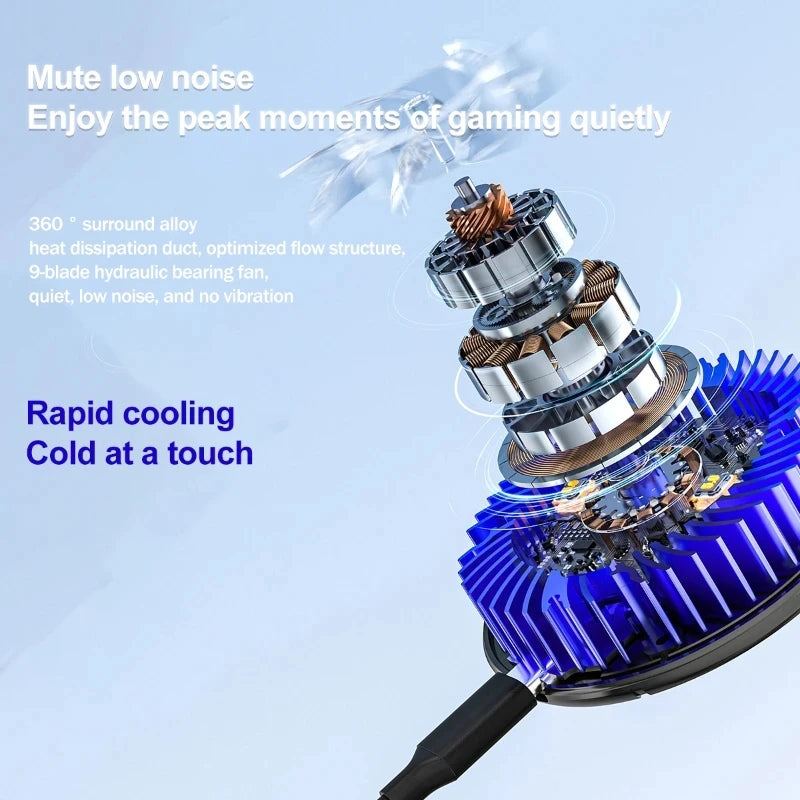 Bonola Magnetic Cooling Fan with Peltier Semiconductor Refrigeration and RGB Lamp for Phones