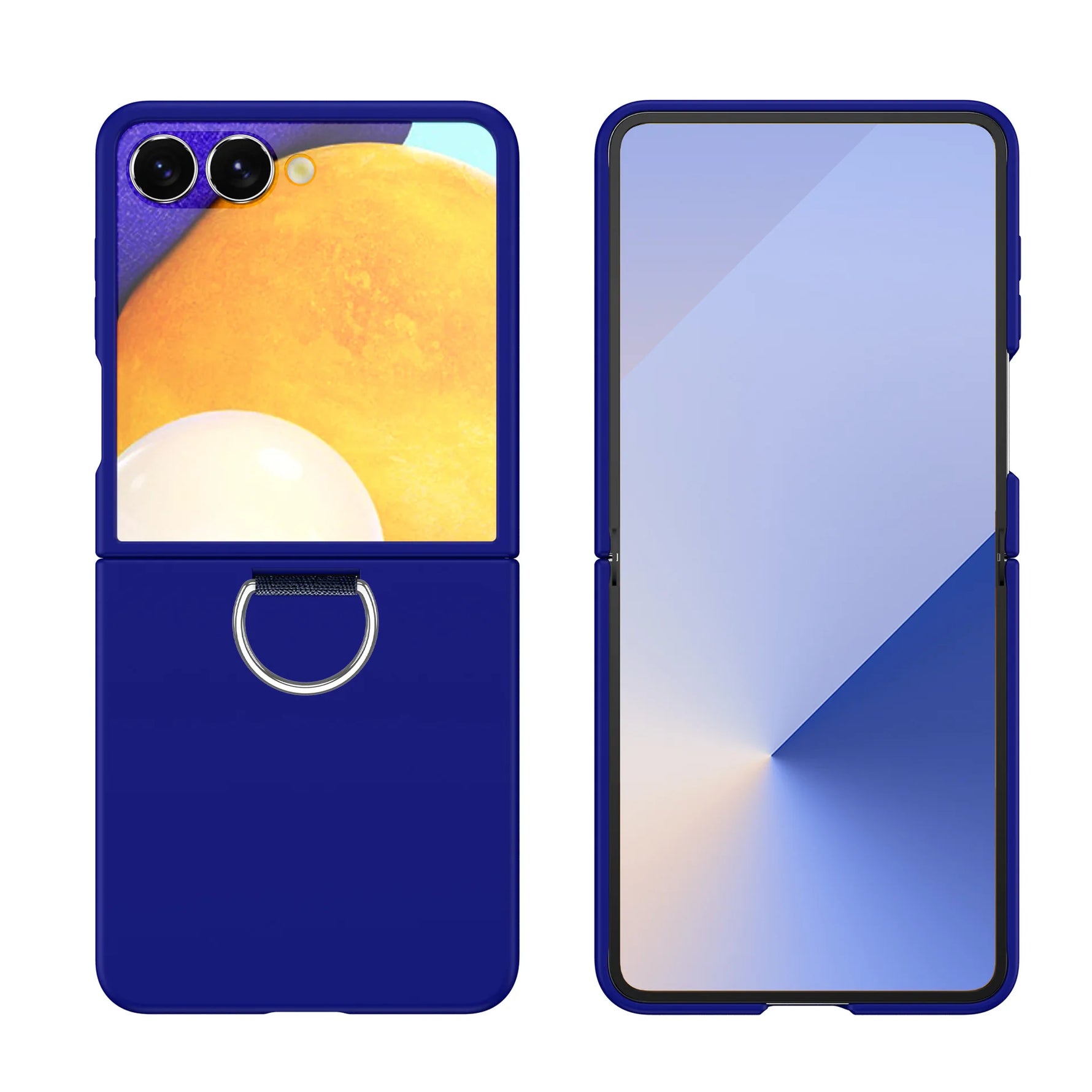 Elegant Matte PC Phone Case with Ring Holder for Samsung Galaxy Z Flip 7