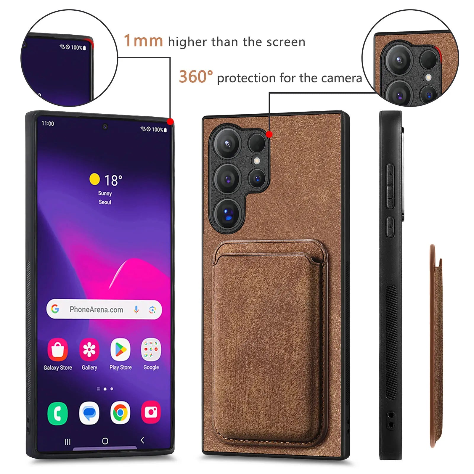 Luxury PU Leather Magnetic Card Slot Wallet Cover for Samsung Galaxy S24 Series