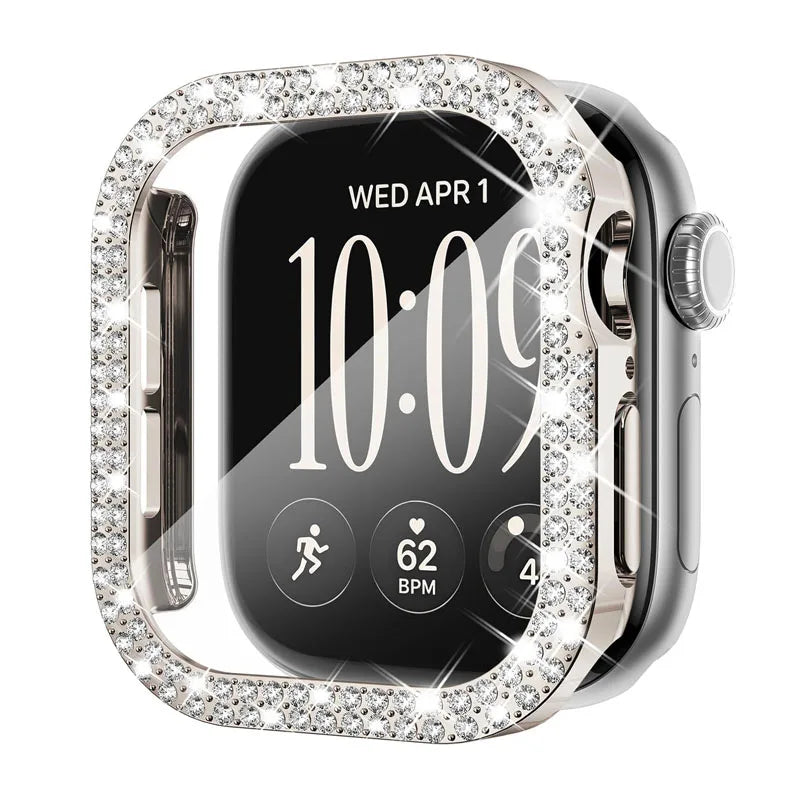 Tempered Glass Screen Protector Case with Polycarbonate Bumper for Apple Watch