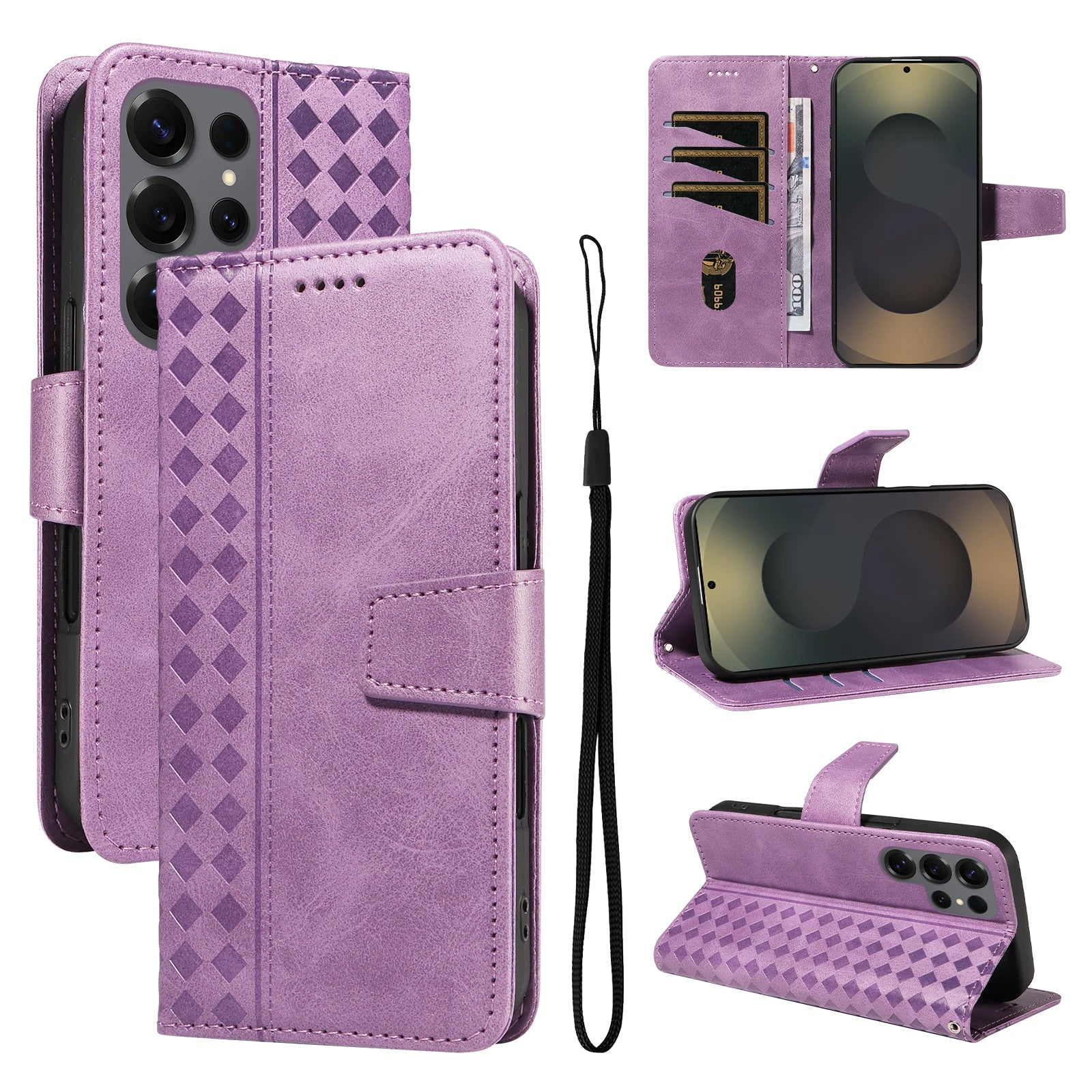 Samsung Galaxy S24 Series Flip Leather Wallet Case with Kickstand