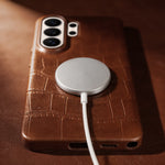 Genuine Leather Case with Integrated Magnetic Ring for Samsung Galaxy S21 Series