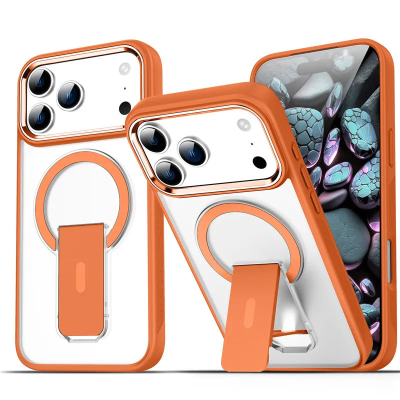 Anti-Glare Frosted MagSafe Protective Case with Kickstand for iPhone 17 Series