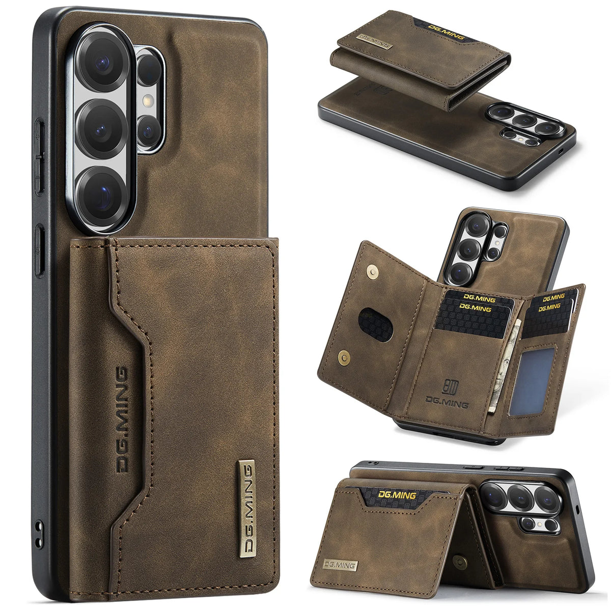 Detachable Magnetic Leather Wallet Case with Camera Ring Protection for Samsung Galaxy S26 Series