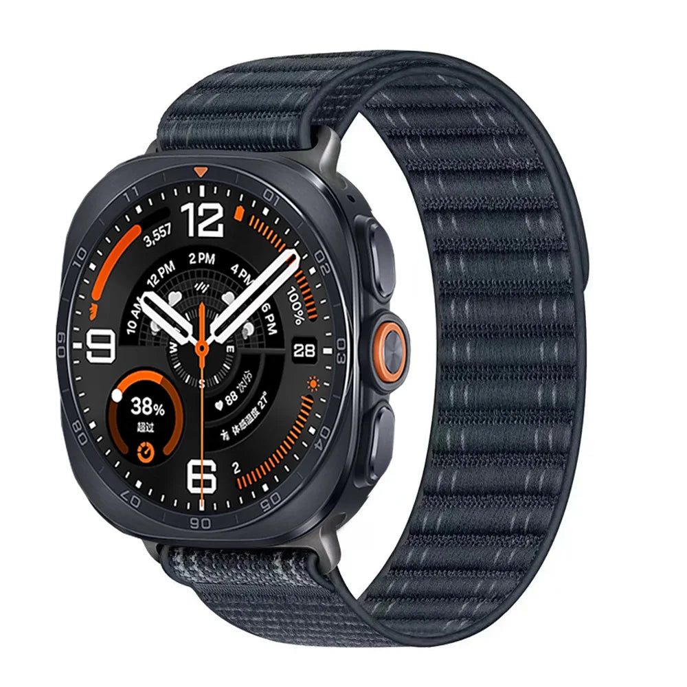 Breathable Nylon Fabric Watch Band with Hook-and-Loop Fastener for Samsung Galaxy Watch Ultra 2