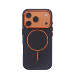 Luxury Elephant Grain PU Leather MagSafe Case with Alloy Lens Frame for iPhone 17 Series
