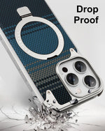 Carbon Fiber Textured Magnetic Case with Kickstand for iPhone 16 Pro and iPhone 16 Pro Max