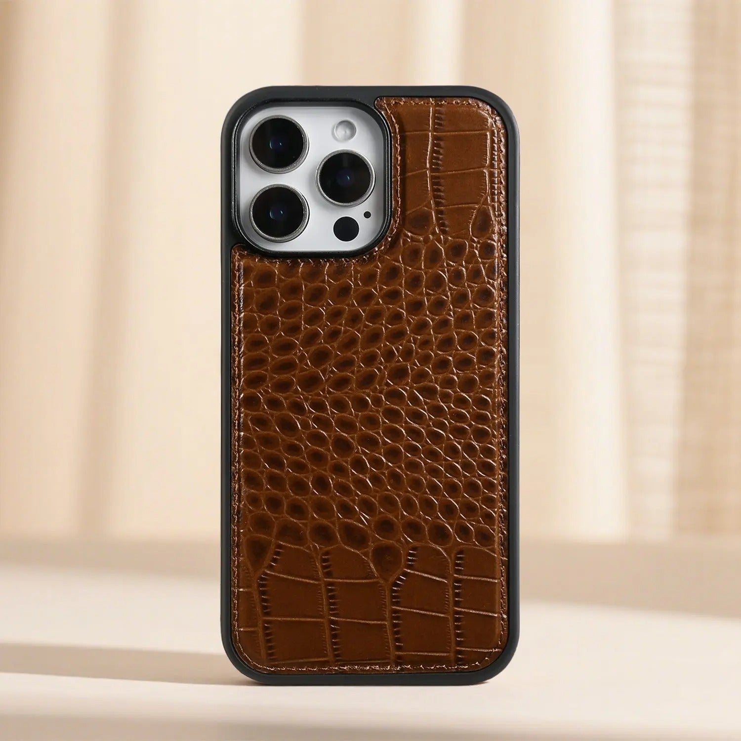 Premium Crocodile Pattern Genuine Leather Case for iPhone 16 Series