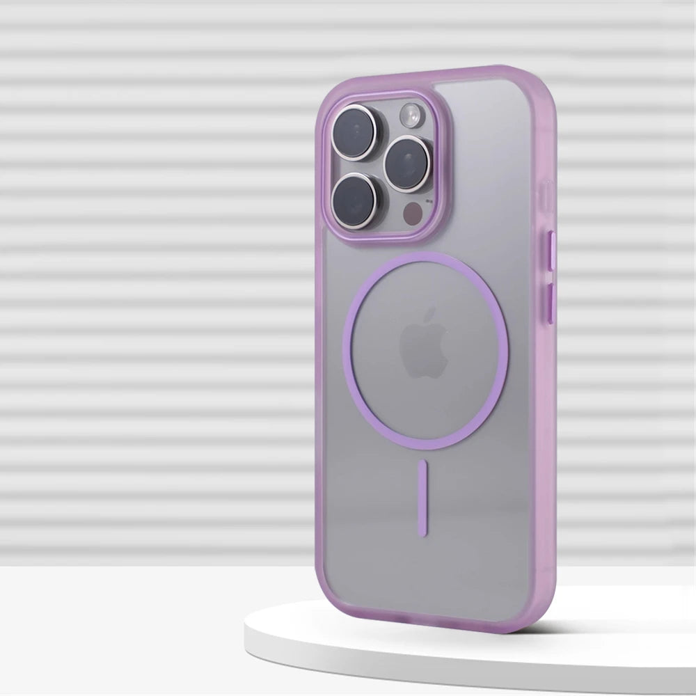 Transparent Silicone Bumper MagSafe Case with Integrated Alignment Ring for iPhone 13 Series