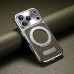MagSafe Compatible Lychee Leather Case with 360° Kickstand for iPhone 17 Series