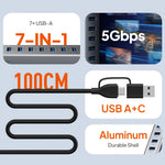 CABLETIME 7-in-1 USB Hub with Power Delivery