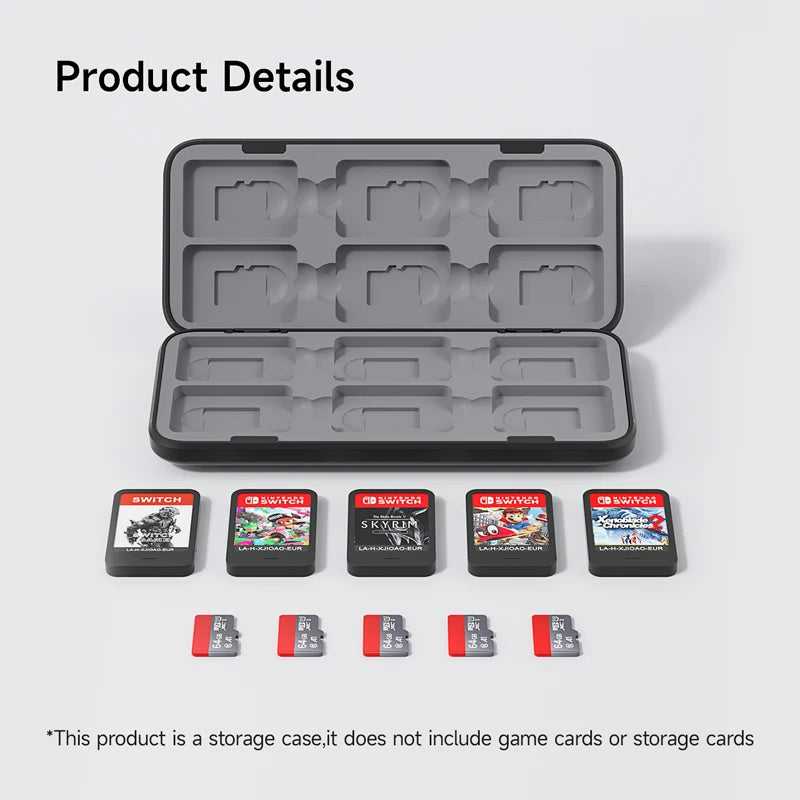 12-Slot Magnetic Nintendo Switch Game Card Case