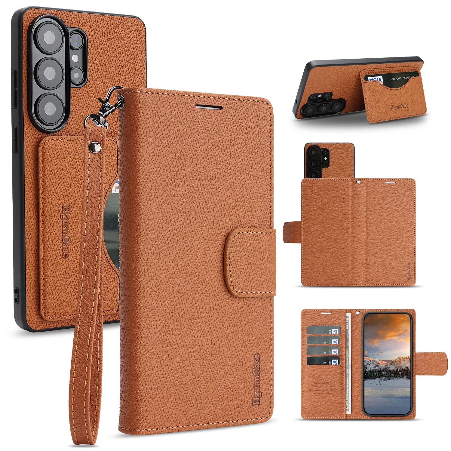 Luxury Fashion Flip Wallet Leather Case for Samsung Galaxy S26 Series