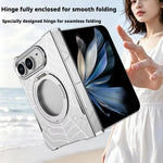 Spider Web Textured MagSafe Case with 360° Rotating Ring Stand for iPhone Duo