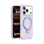 Matte Liquid Silicone Magnetic Case with Rotating Ring Holder for iPhone 17 Series