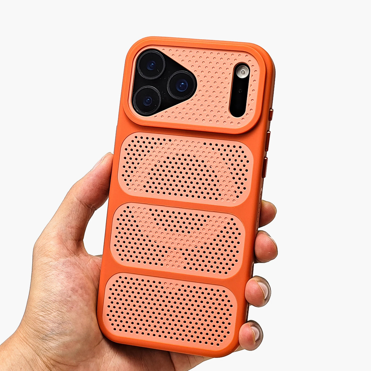 Heat Dissipation Perforated Hollow Bumper Case with Raised Camera Protection for iPhone 18 Series