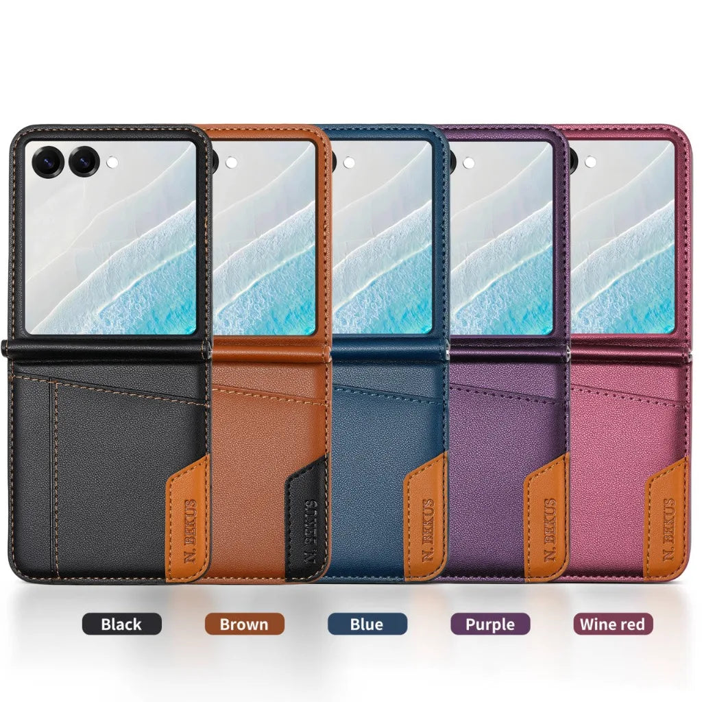 Samsung Galaxy Z Flip 7 Leather Wallet Case