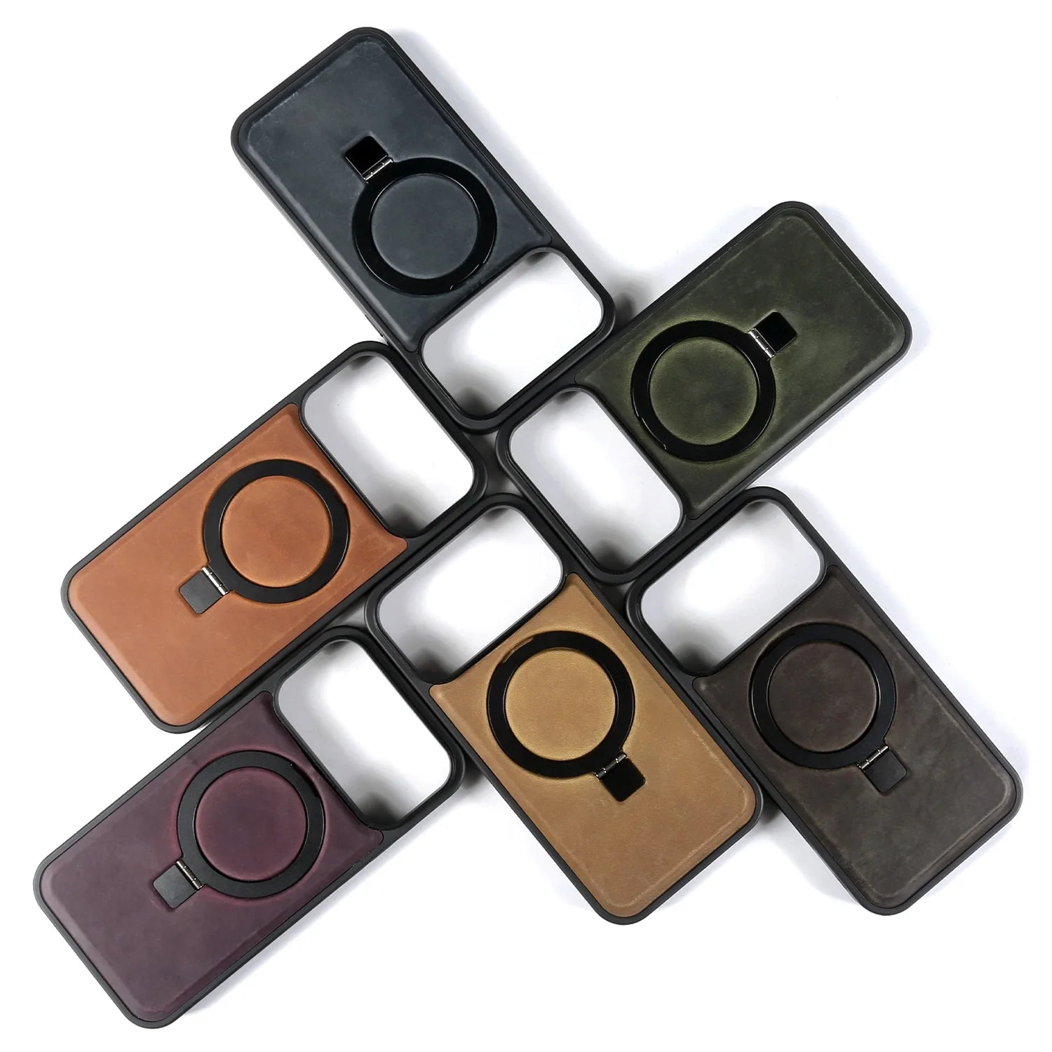 Premium Leather MagSafe Case with Built-In Stand and for iPhone 17 Series