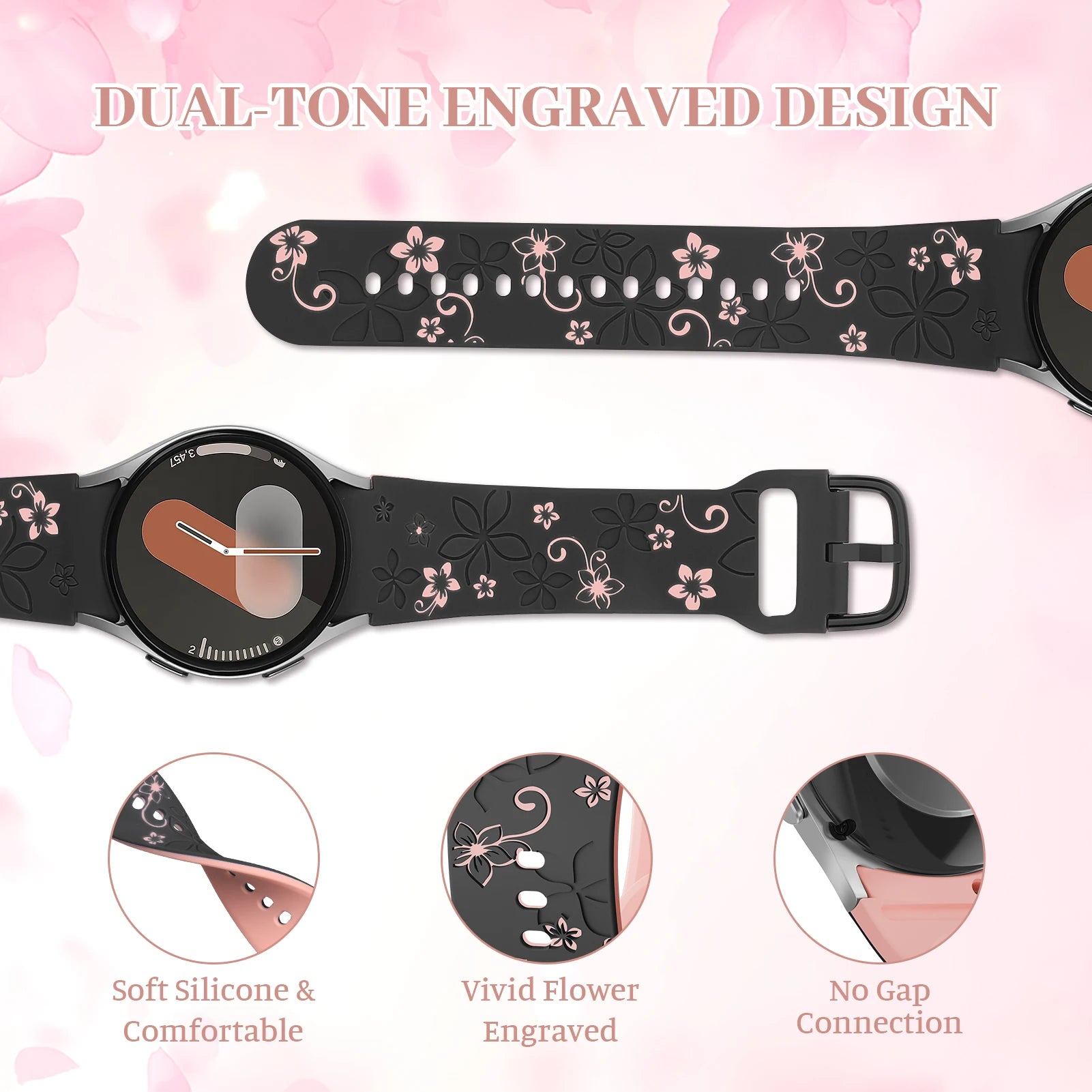 Engraved Silicone Sport Band for Samsung Galaxy Watch 7