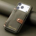 Retro Lychee Pattern Leather Wallet Case with Vertical Card Slot for iPhone 17 Series