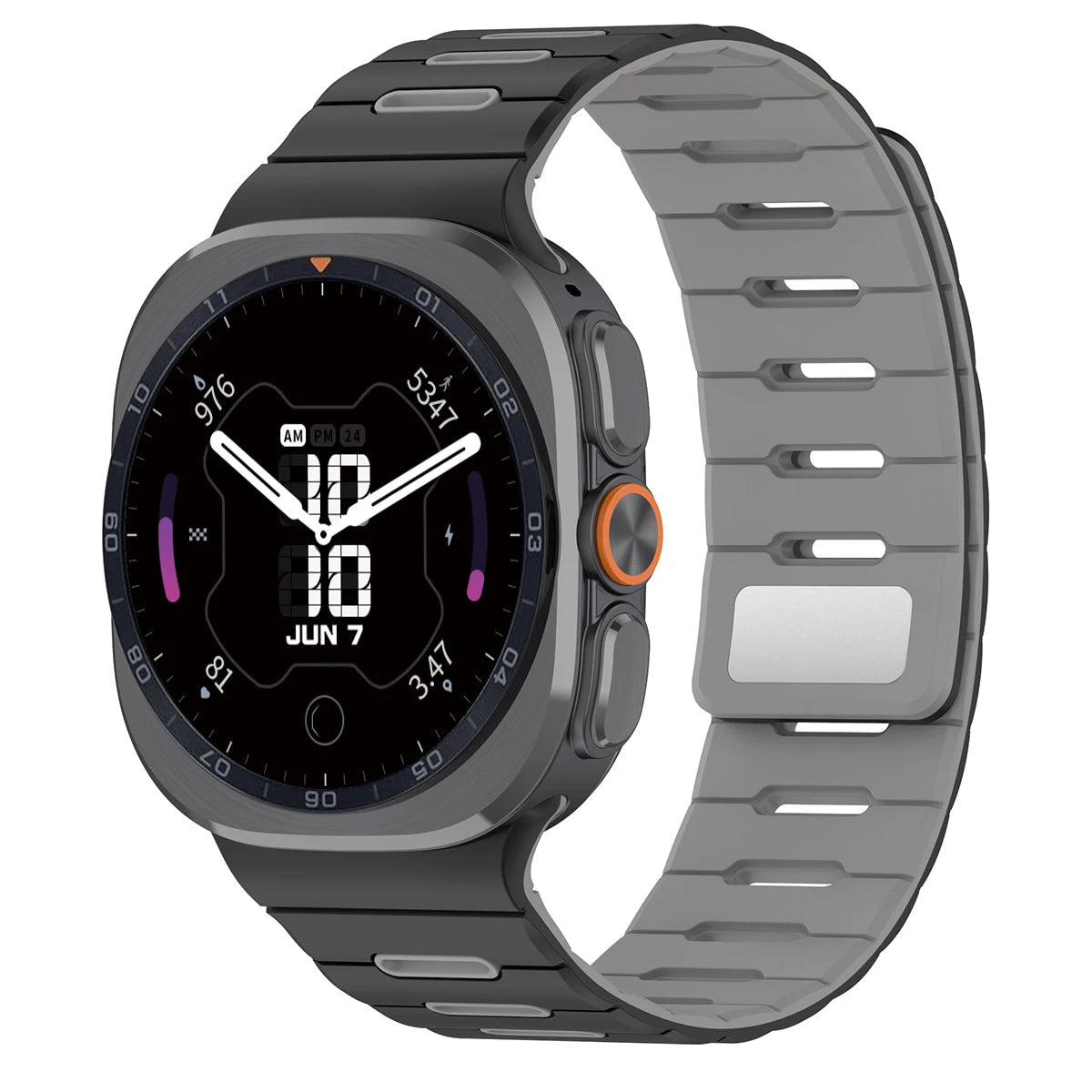 Silicone Sports Band with Magnetic Clasp Closure for Samsung Galaxy Watch Ultra 2